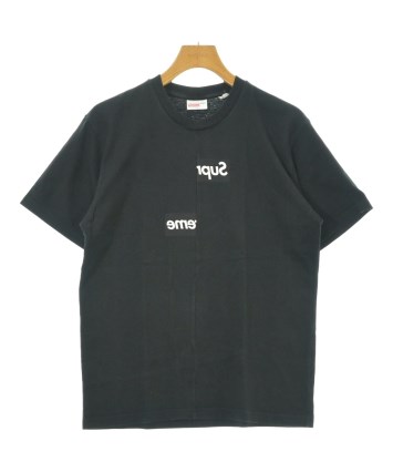 Supreme シュプリーム ポロシャツ ラベルロゴ 総柄 ゆったり メンズ L Supreme(シュプリーム)Tシャツ・カットソー 黒 サイズ:S