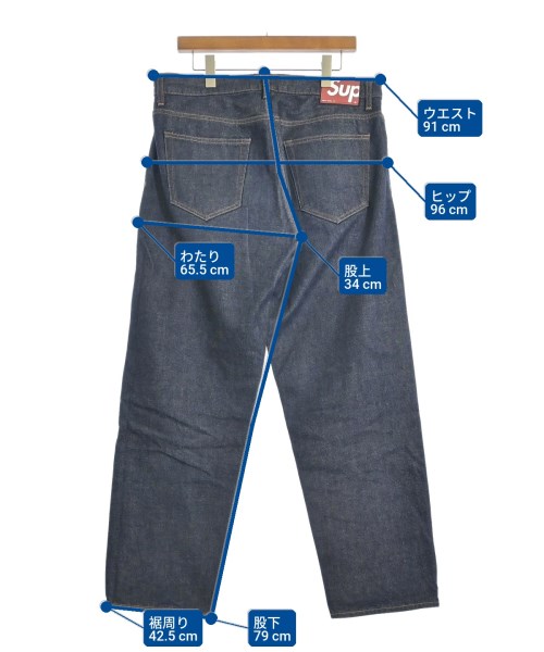 Supreme（シュプリーム）デニムパンツ 紺 サイズ:34(XL位) メンズ/2200621250176