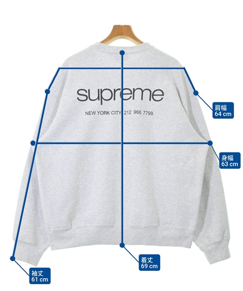 Supreme（シュプリーム）スウェット グレー サイズ:L メンズ/2200611902085