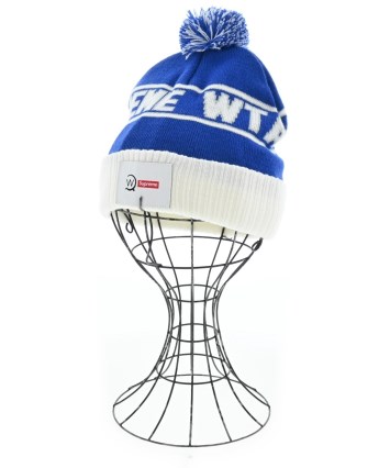 supreme ニット帽 ボンボンニット帽 水色ストライプ ビーニー Supreme（シュプリーム）ニットキャップ・ビーニー 青 サイズ:- メンズ