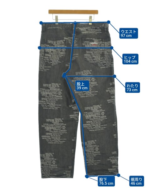 Supreme（シュプリーム）デニムパンツ グレー サイズ:34(XL位) メンズ/2200696102417