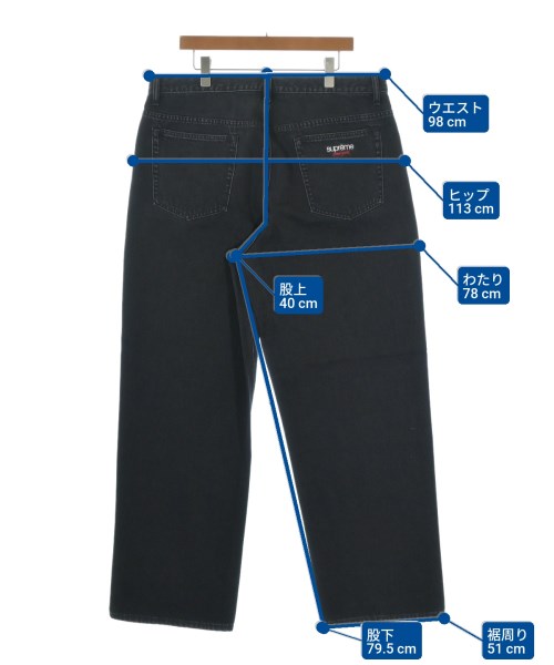 Supreme（シュプリーム）デニムパンツ 黒 サイズ:36(XXL位) メンズ/2200660567020