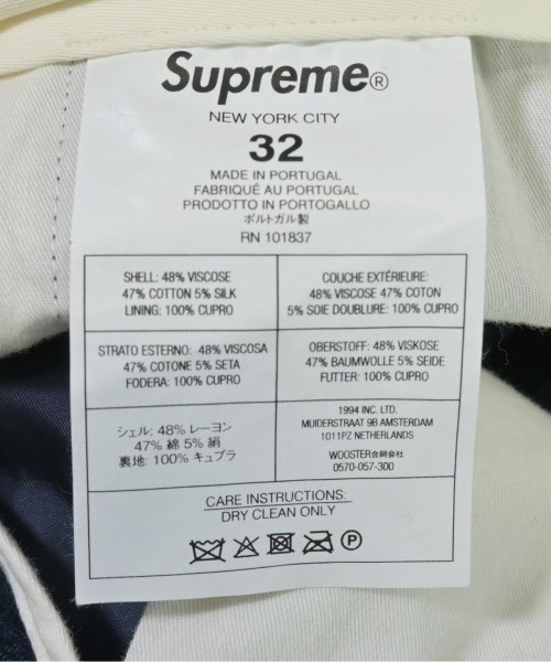 Supreme（シュプリーム）スラックス 紺 サイズ:32(L位) メンズ/2200661446072