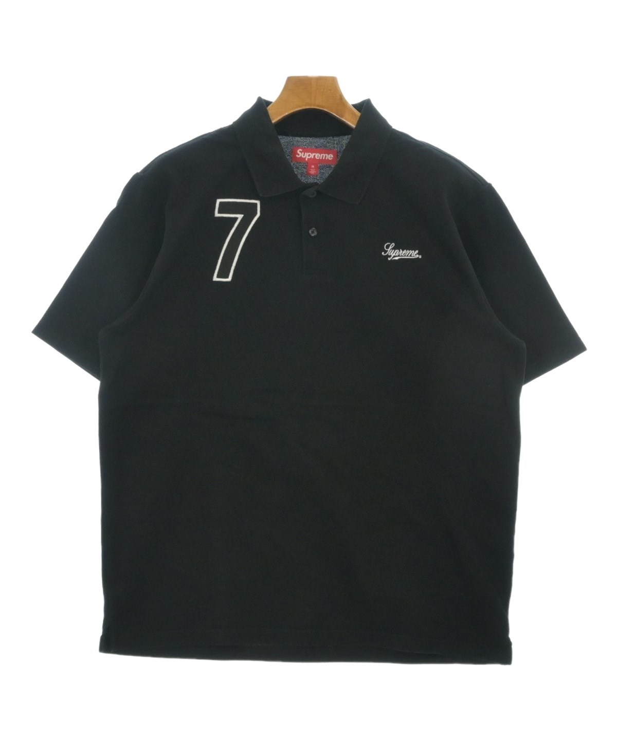 希少！supremeロゴ入りポロシャツ Supreme（シュプリーム）ポロシャツ 黒 サイズ:M メンズ/2200667689060