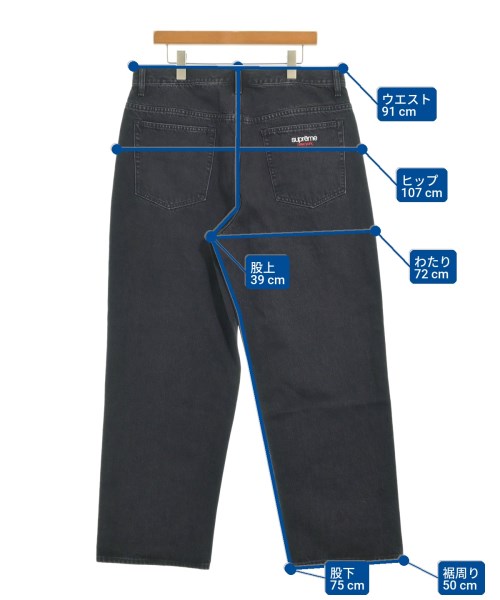Supreme（シュプリーム）デニムパンツ 黒 サイズ:34(XL位) メンズ/2200723930013