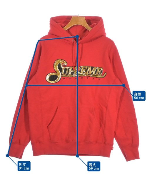 Supreme（シュプリーム）パーカー 赤 サイズ:M メンズ/2200677647043