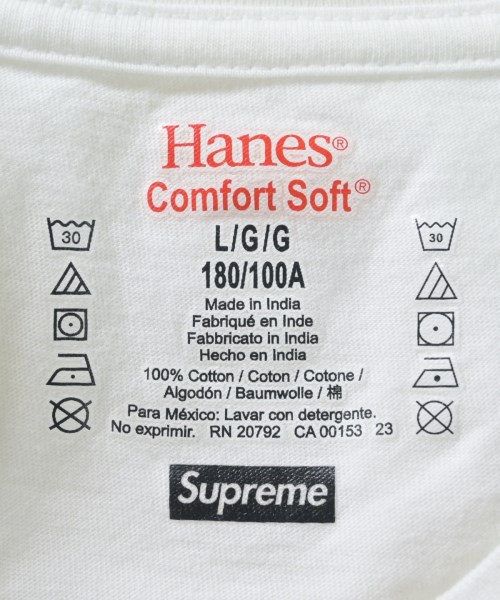 Supreme（シュプリーム）Tシャツ・カットソー 白 サイズ:L メンズ/2200685279045