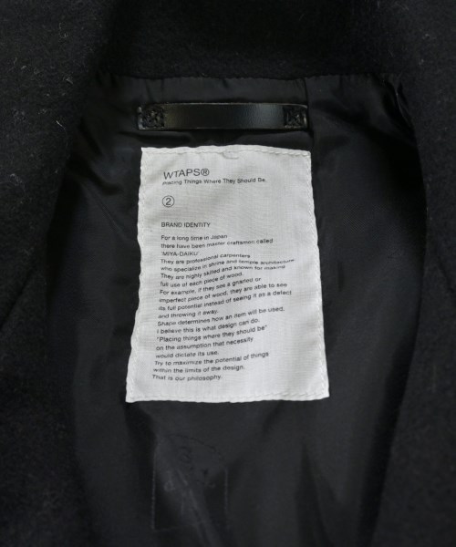 WTAPS（ダブルタップス）ピーコート 黒 サイズ:2(M位) メンズ/2200640650018