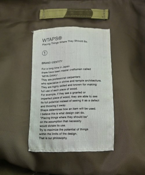 WTAPS（ダブルタップス）その他 カーキ サイズ:1(S位) メンズ/2200618078059