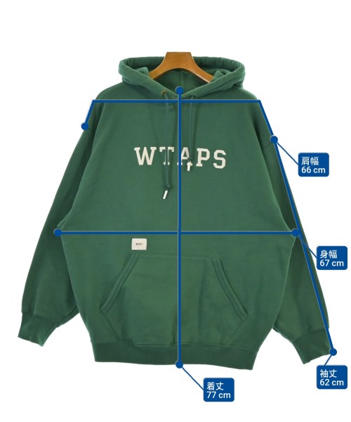 WTAPS（ダブルタップス）パーカー 緑 サイズ:04(XL位) メンズ/2200656078073