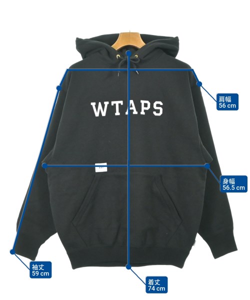 WTAPS（ダブルタップス）パーカー 黒 サイズ:2(M位) メンズ/2200634987274