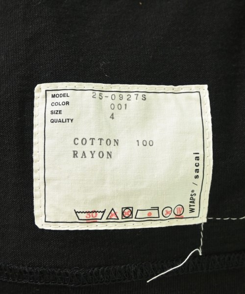 WTAPS（ダブルタップス）Tシャツ・カットソー 黒 サイズ:4(XL位) メンズ/2200704607040