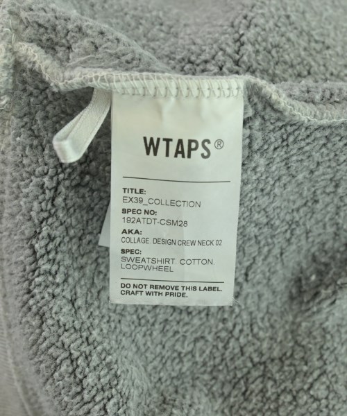 WTAPS（ダブルタップス）スウェット グレー サイズ:1(S位) メンズ/2200721087245