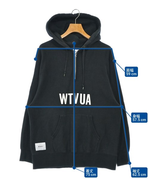 WTAPS（ダブルタップス）パーカー 黒 サイズ:3(L位) メンズ/2200724085071