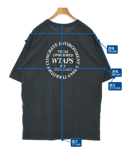 WTAPS（ダブルタップス）Tシャツ・カットソー 黒 サイズ:5(XXL位) メンズ/2200724085231