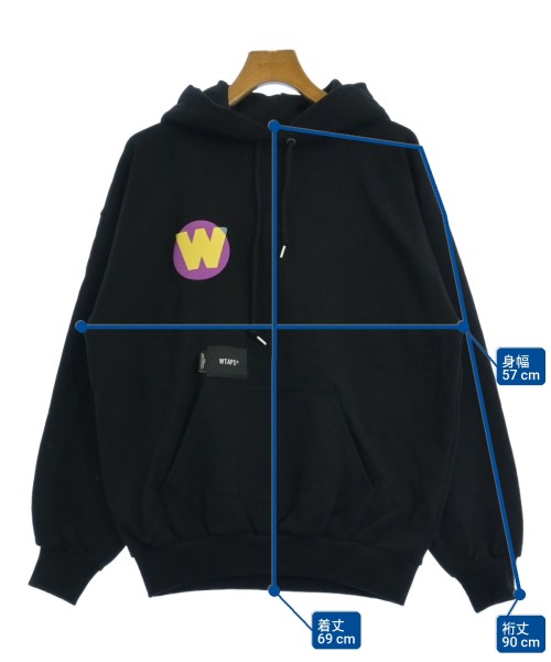 WTAPS（ダブルタップス）パーカー 黒 サイズ:02(M位) メンズ/2200727213020