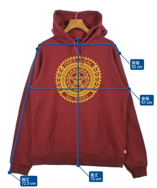 OBEY（オベイ）パーカー 赤 サイズ:XL メンズ/2200648087038