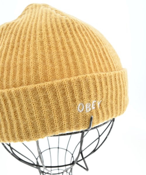 OBEY（オベイ）ニットキャップ・ビーニー 黄 サイズ:ONE メンズ/2200685766026