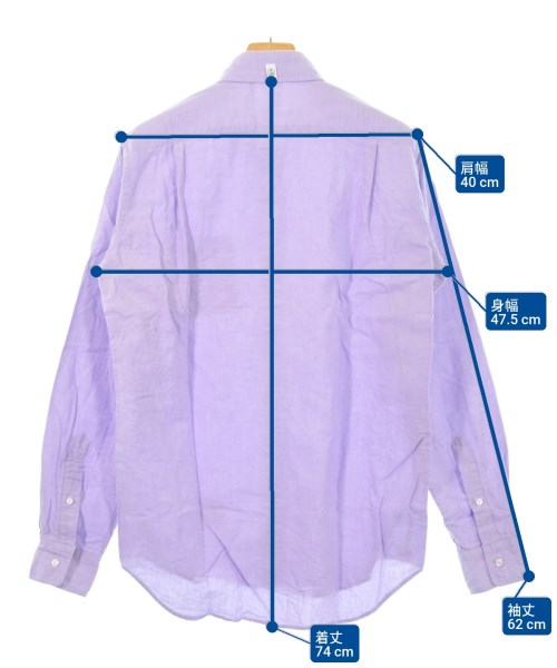 BEDWIN &THE HEARTBREAKERS（ベドウィンアンドザハートブレイカーズ）カジュアルシャツ 紫 サイズ:2(M位) メンズ/2200612077317