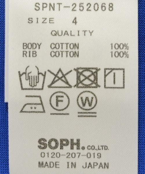 SOPHNET.（ソフネット）Tシャツ・カットソー 青 サイズ:4(XL位) メンズ/2200680921024