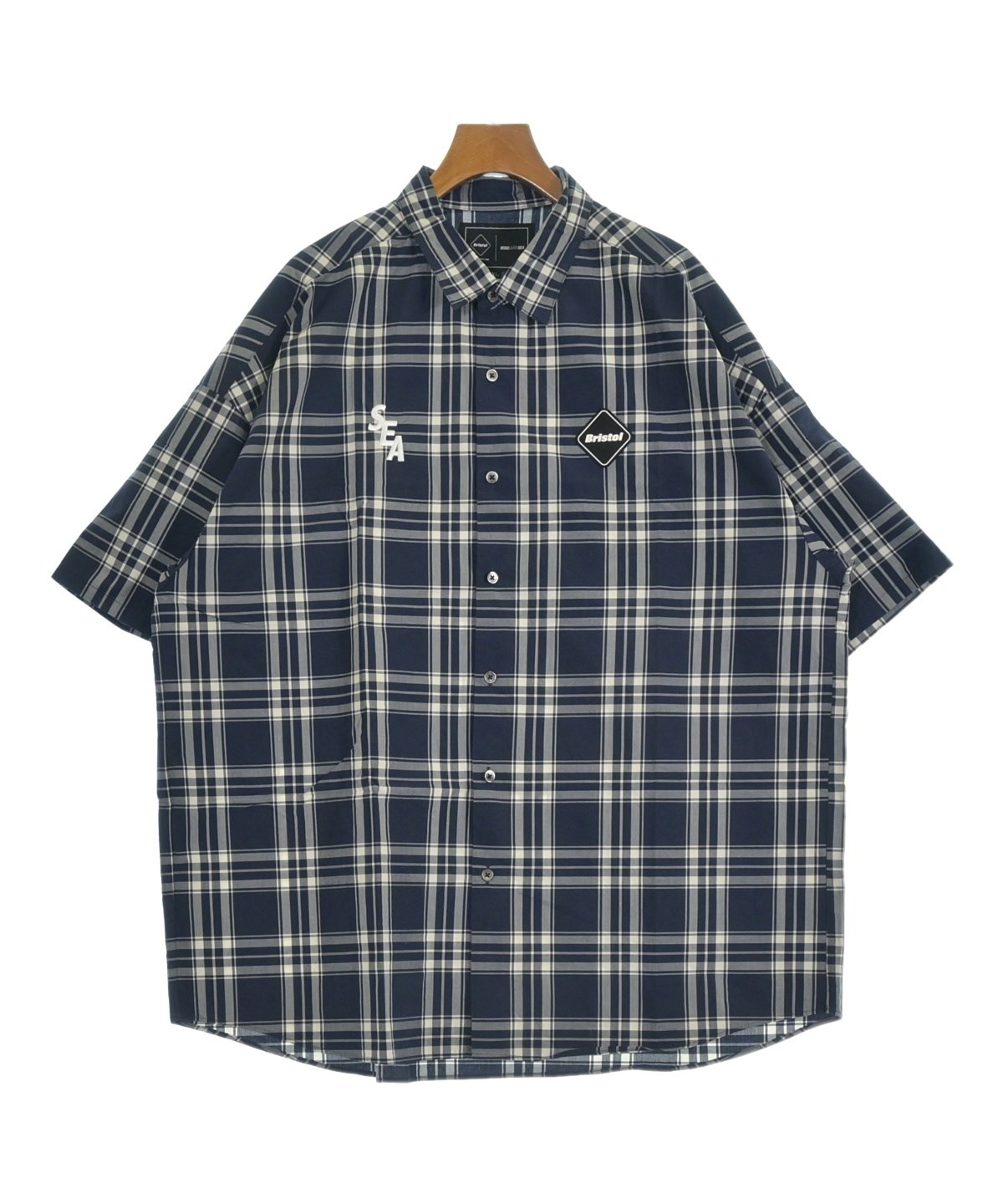 F.C.R.B（エフシーアールビー）カジュアルシャツ 紺 サイズ:XL メンズ