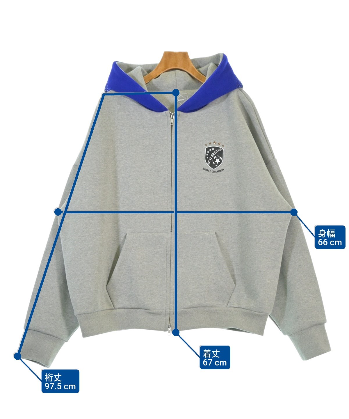 F.C.R.B パーカー グレー XL 【公式通販】