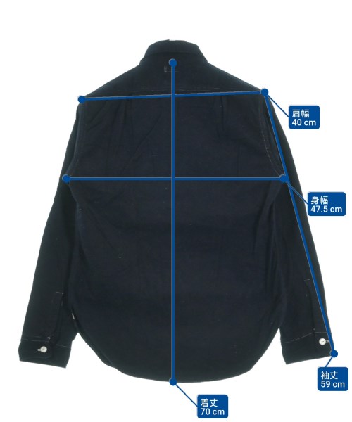 POST O'ALLS（ポストオーバーオールズ）カジュアルシャツ 紺 サイズ:XS メンズ/2200631408055