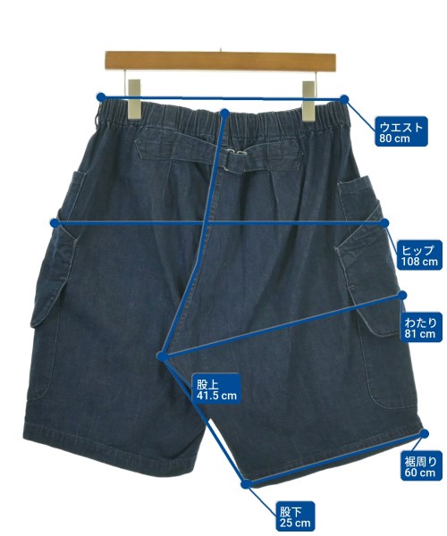 POST O'ALLS（ポストオーバーオールズ）ショートパンツ 紺 サイズ:XL メンズ/2200685213193