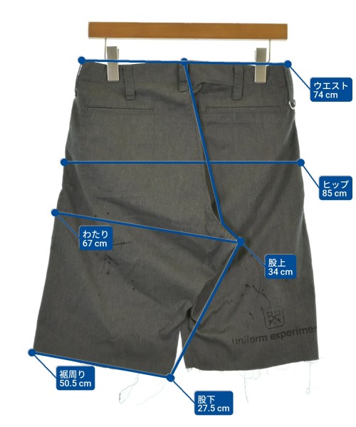 uniform experiment（ユニフォームエクスペリメント）ショートパンツ グレー サイズ:1(S位) メンズ/2200639114149