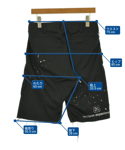 uniform experiment（ユニフォームエクスペリメント）ショートパンツ 黒 サイズ:1(S位) メンズ/2200639114170