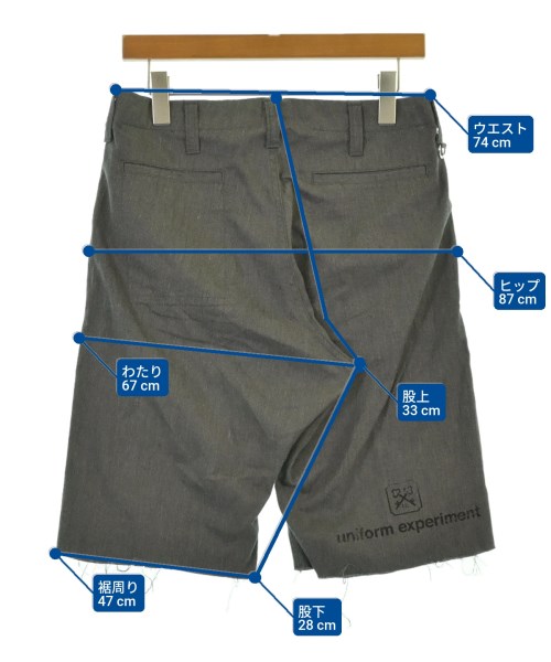 uniform experiment（ユニフォームエクスペリメント）ショートパンツ グレー サイズ:1(S位) メンズ/2200639114187