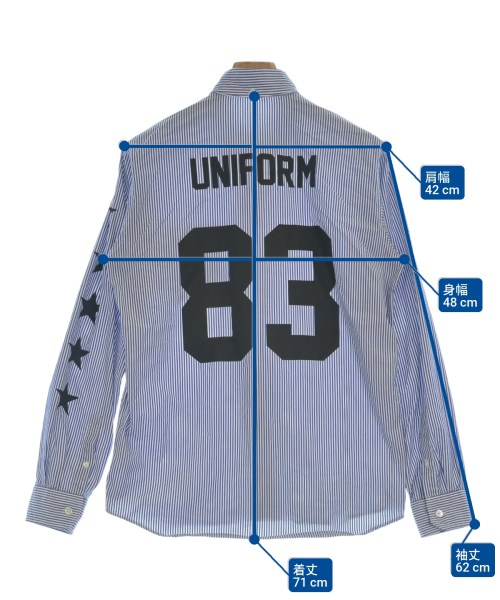 uniform experiment（ユニフォームエクスペリメント）カジュアルシャツ 青 サイズ:1(S位) メンズ/2200640370138