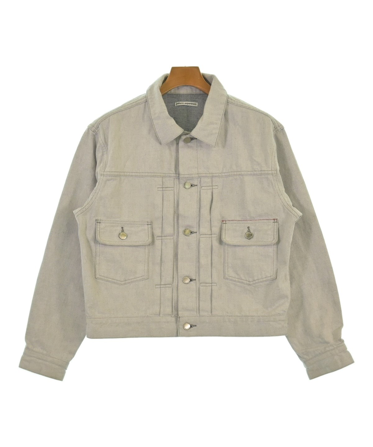未使用級　uniform experiment 　デニムジャケット　ベージュ uniform uniform experiment デニムジャケット Gジャン 黄ステッチ