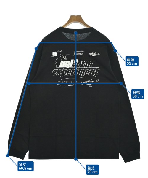 uniform experiment（ユニフォームエクスペリメント）Tシャツ・カットソー 黒 サイズ:4(XL位) メンズ/2200686329695