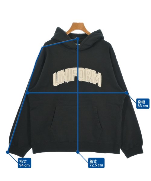uniform experiment（ユニフォームエクスペリメント）パーカー 黒 サイズ:3(L位) メンズ/2200689518218