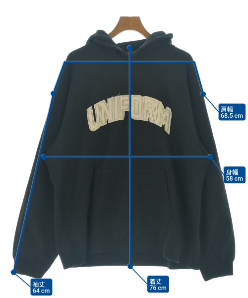 uniform experiment（ユニフォームエクスペリメント）パーカー 黒 サイズ:4(XL位) メンズ/2200694828609
