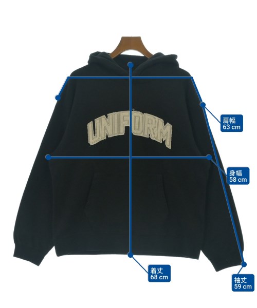 uniform experiment（ユニフォームエクスペリメント）パーカー 黒 サイズ:1(S位) メンズ/2200694828630