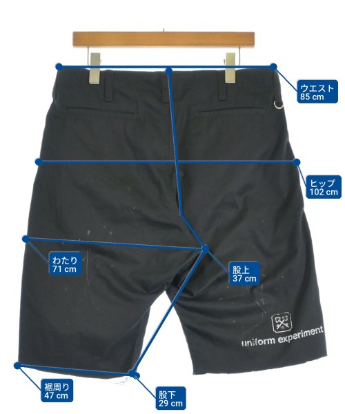 uniform experiment（ユニフォームエクスペリメント）ショートパンツ 黒 サイズ:4(XL位) メンズ/2200709098010