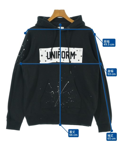 uniform experiment（ユニフォームエクスペリメント）パーカー 黒 サイズ:1(S位) メンズ/2200650010062