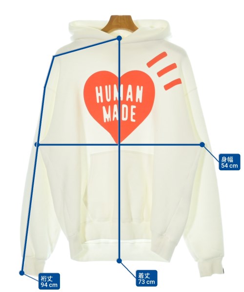 HUMAN MADE（ヒューマンメイド）パーカー 白 サイズ:L メンズ/2200680275059