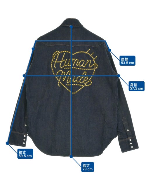 HUMAN MADE（ヒューマンメイド）カジュアルシャツ 紺 サイズ:L メンズ/2200657856014