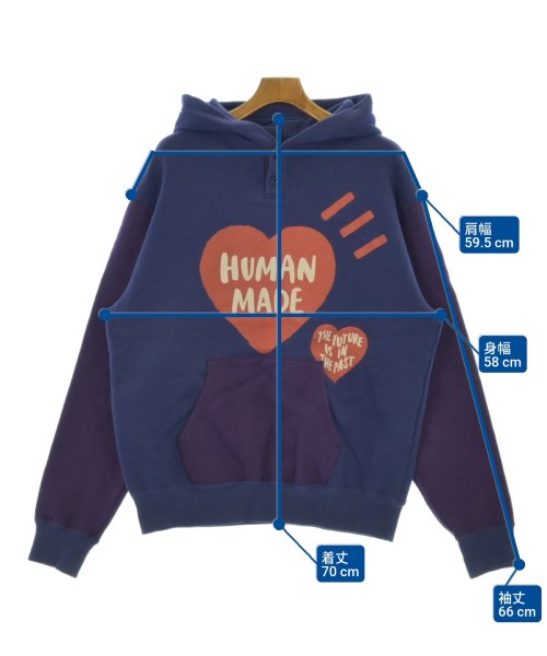 HUMAN MADE（ヒューマンメイド）パーカー 青 サイズ:L メンズ/2200648628019