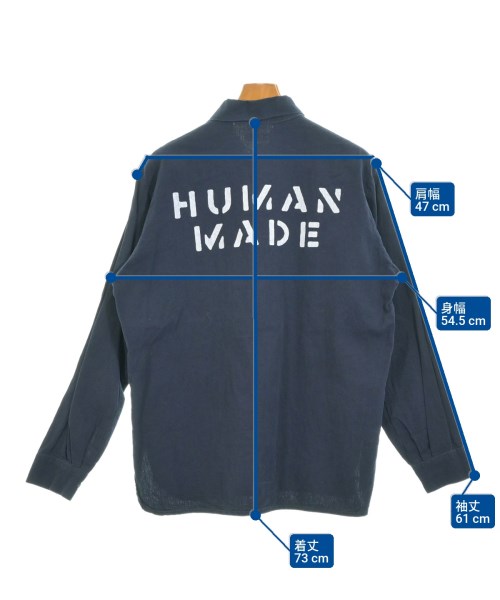 HUMAN MADE（ヒューマンメイド）カジュアルシャツ 紺 サイズ:M メンズ/2200650633063