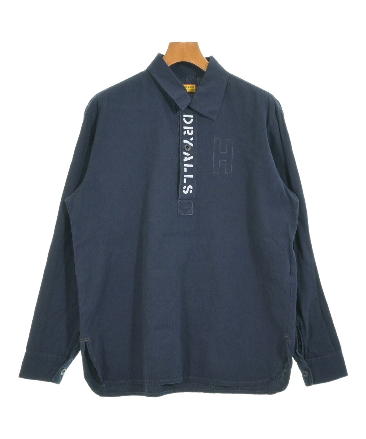 未使用 HUMAN MADE ラガーシャツ HUMAN MADE（ヒューマンメイド）カジュアルシャツ 紺 サイズ:M メンズ