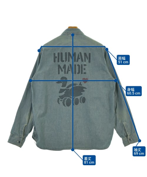 HUMAN MADE（ヒューマンメイド）カジュアルシャツ 青 サイズ:XL メンズ/2200667966017