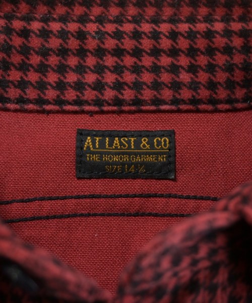ATLAST & CO（アットラスト）カジュアルシャツ 赤 サイズ:14 1/2(XS位) メンズ/2200675796057