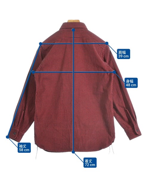 ATLAST & CO（アットラスト）カジュアルシャツ 赤 サイズ:14 1/2(XS位) メンズ/2200675796057