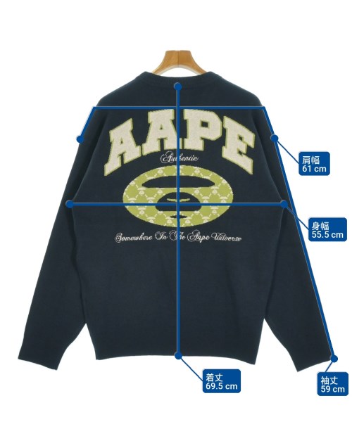 AAPE BY A BATHING APE（エーエイプバイアベイシングエイプ）ニット・セーター 紺 サイズ:M メンズ/2200715787014