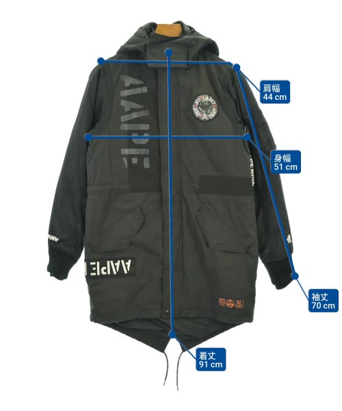 AAPE BY A BATHING APE（エーエイプバイアベイシングエイプ）ダウンコート 黒 サイズ:S メンズ/2200684784052