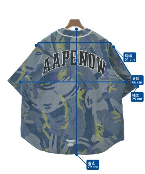 AAPE BY A BATHING APE（エーエイプバイアベイシングエイプ）カジュアルシャツ 紺 サイズ:L メンズ/2200691417035